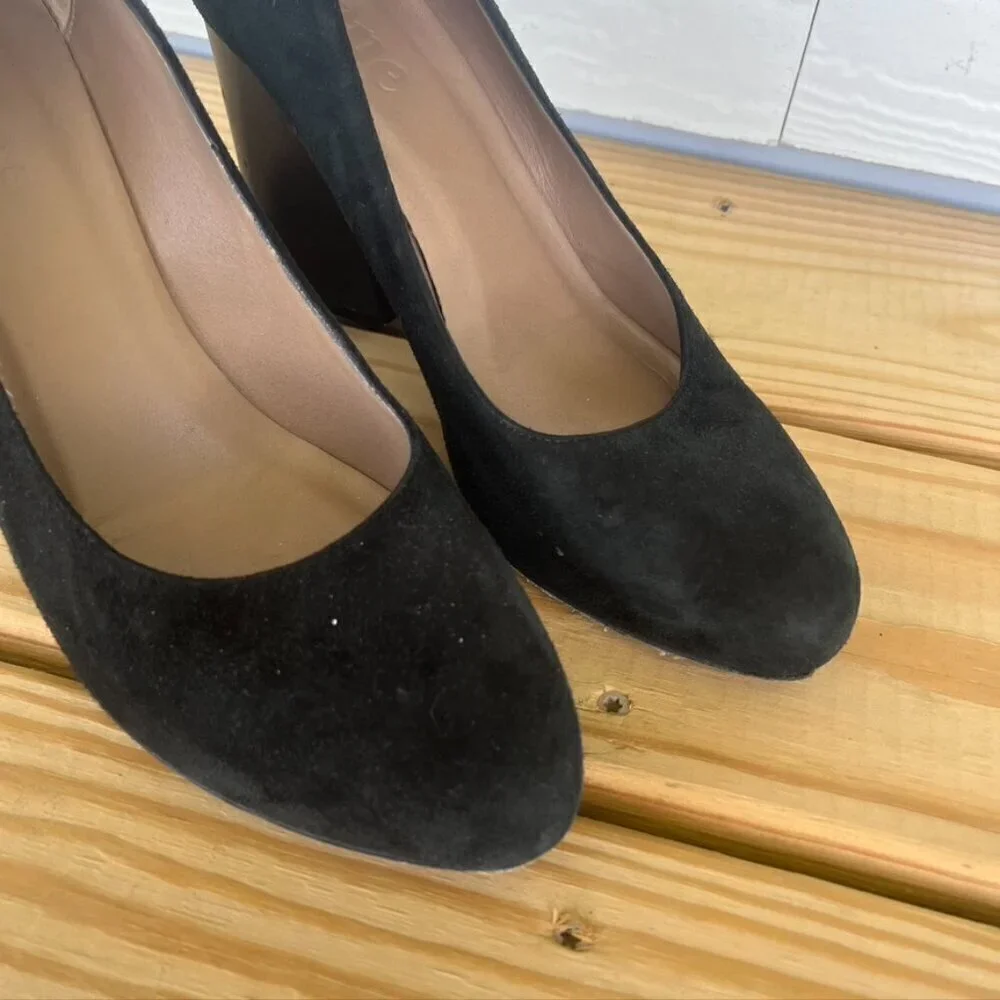 ** Acne Studios Reverse Suede Sully Block Heel Pumps Black Size 41